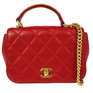 Chanel Red Calfskin 2way Handbag
